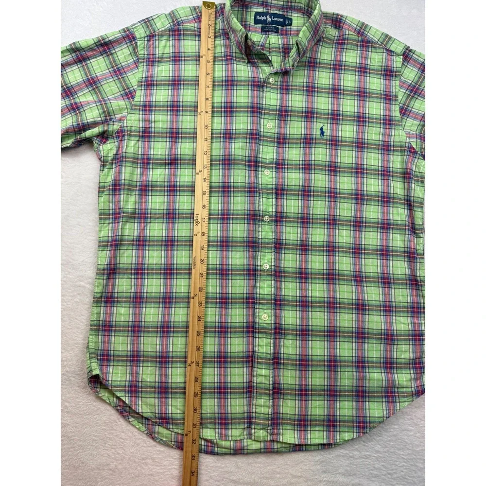 Polo Ralph Lauren Blake Shirt Mens Large Green Plaid Button Down 100% Cotton L
